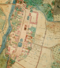 Katastrln mapa (tzv. indikan skica) vsi z roku 1850